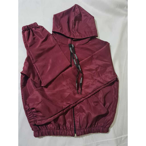 Jaqueta Corta Vento Blusa feminina Com Capuz e Bolso