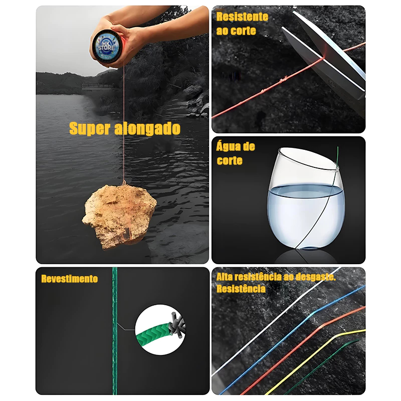 KIT 2 500M Mordida Previne Linha De Pesca Trançada 4 Fios Fio Trançado Multifilamento Para De Carpa/Japonês/PE