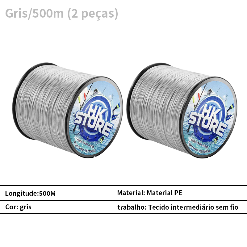 KIT 2 500M Mordida Previne Linha De Pesca Trançada 4 Fios Fio Trançado Multifilamento Para De Carpa/Japonês/PE