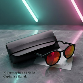 Óculos de Sol Redondo Lente Espelhado Esportivo - Proteção UV400