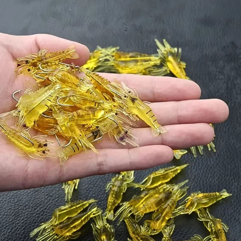 Iscas Artificiais Camarão Aromatizadas - Pintado, Robalo, Pacu, Corvina - Pesca Maritima e Agua doce