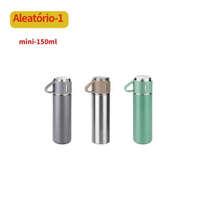 caneca Kit Garrafa Térmica Vacuum Bottle Inox 500ml 3 Xícaras para Bebidas Quentes ou Frias Presente de Dia dos Pais