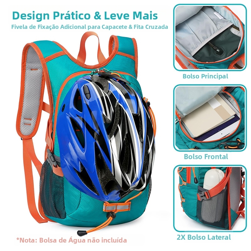 Mochila Multifuncional para Aventuras ao Ar Livre，Material À Prova D'Água，com Suporte para Capacete