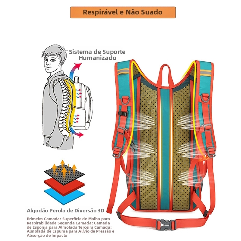 Mochila Multifuncional para Aventuras ao Ar Livre，Material À Prova D'Água，com Suporte para Capacete