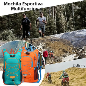 Mochila Multifuncional para Aventuras ao Ar Livre，Material À Prova D'Água，com Suporte para Capacete
