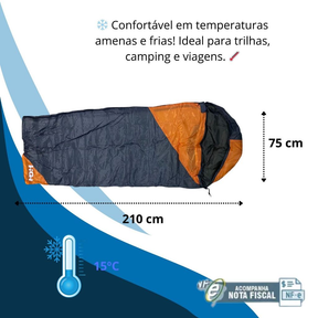 Isolante Térmico + Saco De Dormir 15oc Camping Viagem Trilha