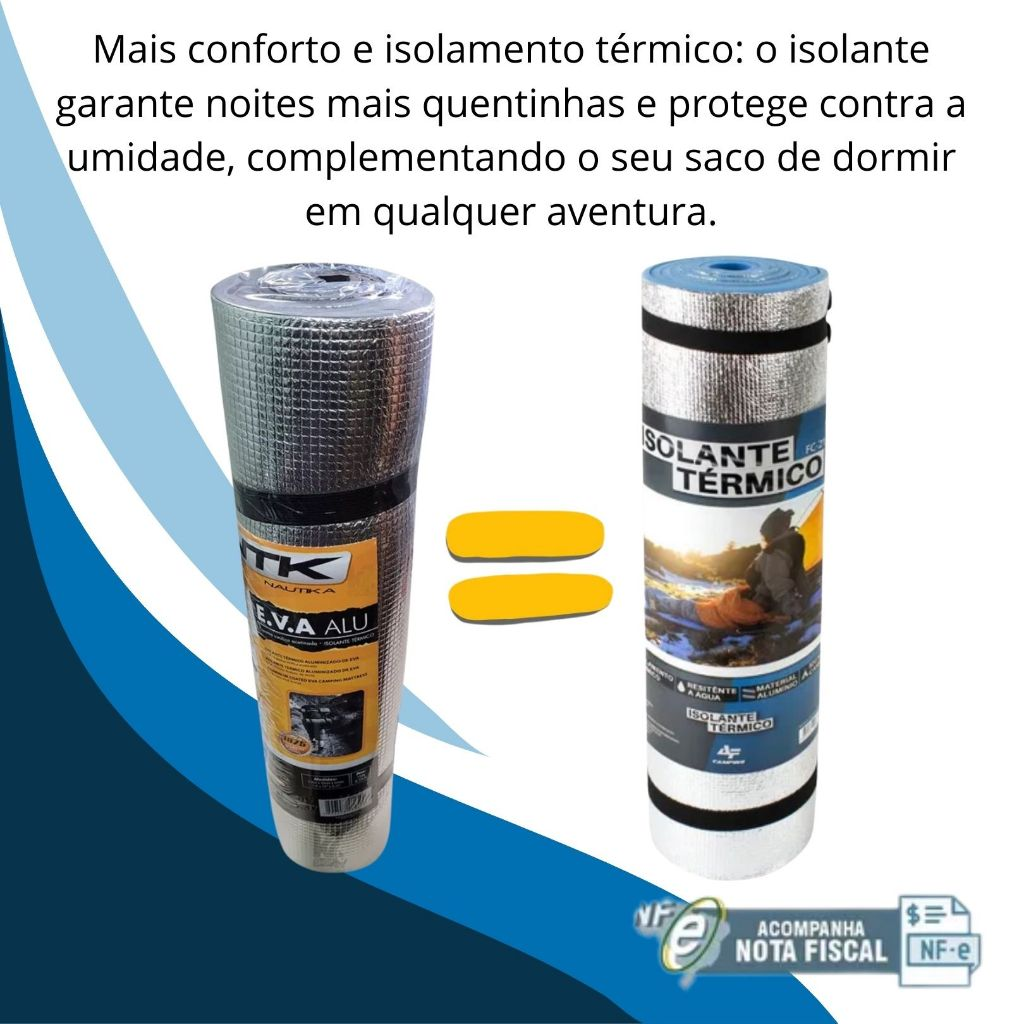 Isolante Térmico + Saco De Dormir 15oc Camping Viagem Trilha