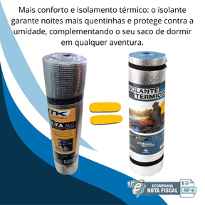 Isolante Térmico + Saco De Dormir 15oc Camping Viagem Trilha
