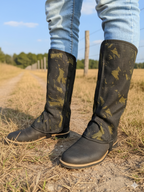 Par de Perneira De Lona Resistente Pernera Camuflada Proteção Trabalho Roça Montaria Impermeável