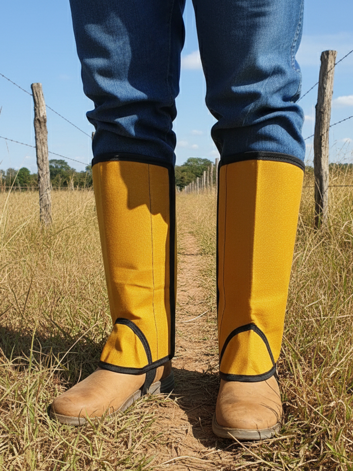 Par de Perneira De Lona Resistente Pernera Camuflada Proteção Trabalho Roça Montaria Impermeável