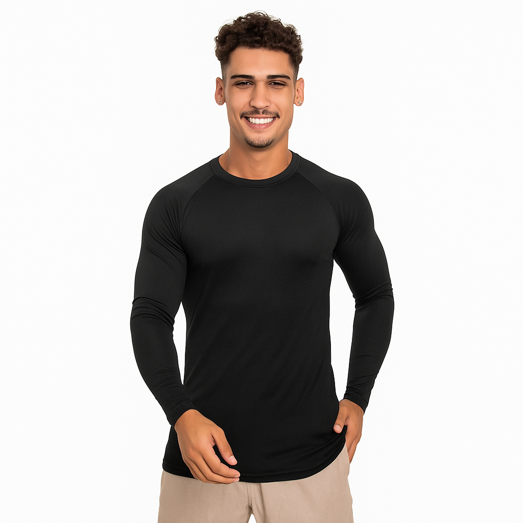 Kit 2 Camisetas Compressão Manga Longa Heróis Batman e Homem Aranha Camisa Proteção UV Masculina