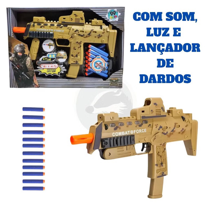Kit de Arminhas Militares de Brinquedo Infantil Lança dardo- Desert War - 99 Toys
