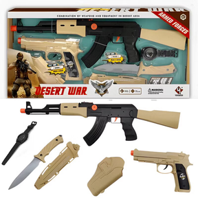 Kit de Arminhas Militares de Brinquedo Infantil Lança dardo- Desert War - 99 Toys