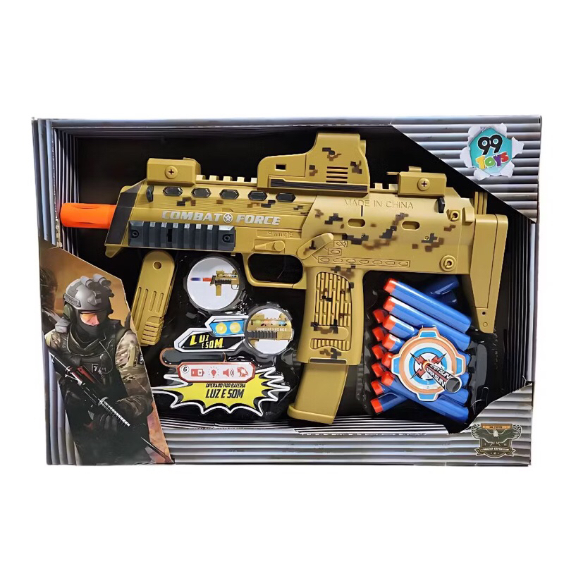 Kit de Arminhas Militares de Brinquedo Infantil Lança dardo- Desert War - 99 Toys