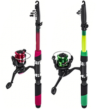 Kit 2 Vara De Pesca 60-120lbs Completa Com Molinete Esportiva Ao Ar Livre Robalo Portátil Com Linha