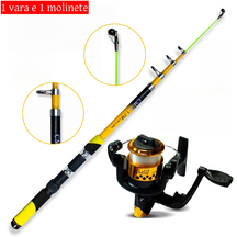 Kit 2 Vara De Pesca 60-120lbs Completa Com Molinete Esportiva Ao Ar Livre Robalo Portátil Com Linha