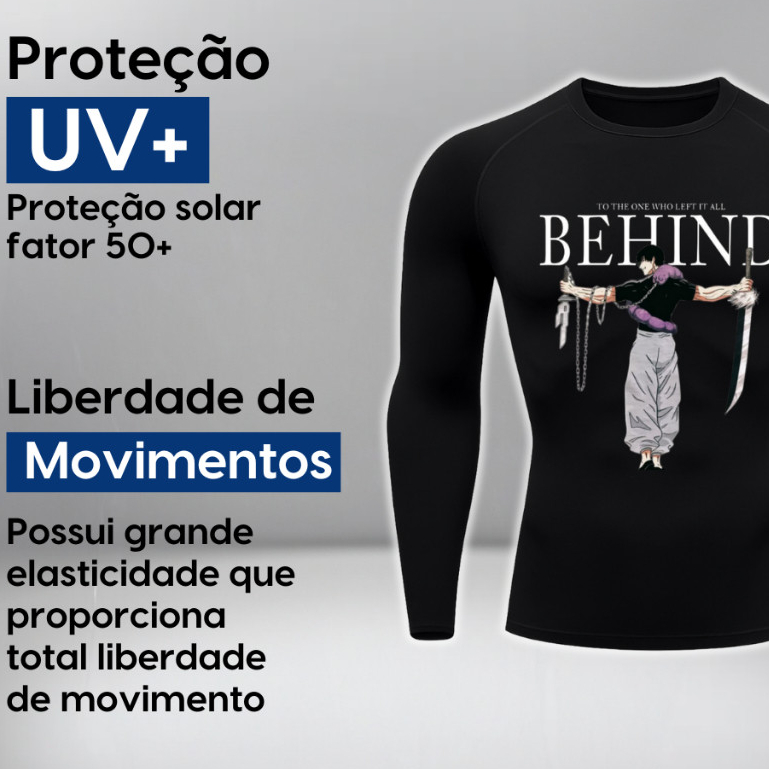 Camiseta Compressão Segunda Pele Herói Raio Flash Camisa Manga Longa Proteção UV