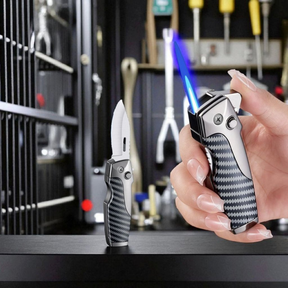 Acendedor Multifuncional à Prova de Vento com Abridor de Garrafas Canivete Camping Dobrável（sem gas）