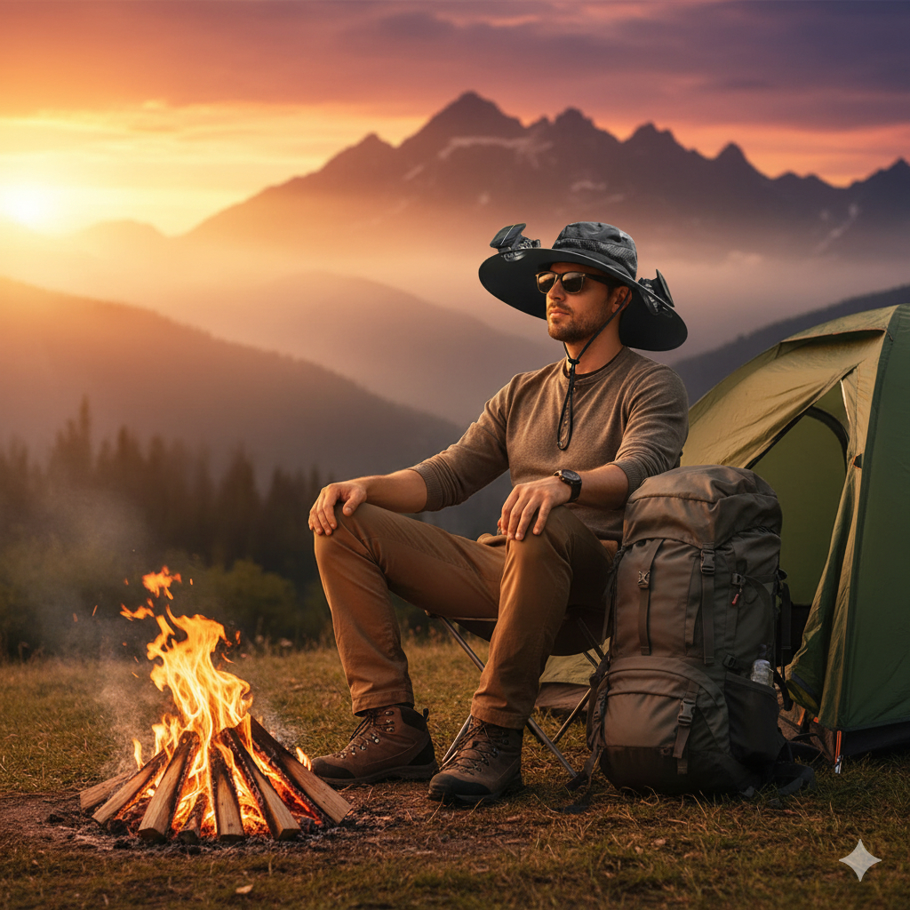 Chapéu Solar com 2 Ventiladores | Aba Larga e Proteção UV | Ideal para Pesca, Camping, Praia e Atividades ao Ar Livre