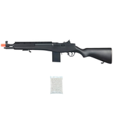 Kit Rifle AirSoft M14 M305F Spring 6mm Preta - Double Eagle + 2000 Esferas 0.12g