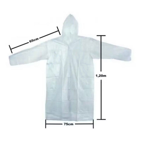 Capa de Chuva Resistente Descartavel – Tamanho Único - Proteção Chuva - Protetor Impermeável - Kit Capa de Chuva