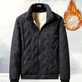 Novo Casaco De Inverno Masculino Velo Espesso Quente Cor Sólida Colarinho De Pé De Tamanho Grande