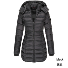 Casaco Feminino De Inverno Espesso E Quente Parkas Zippers Sólido Casual De Manga Longa Média Slim
