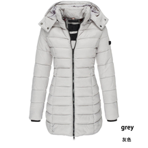 Casaco Feminino De Inverno Espesso E Quente Parkas Zippers Sólido Casual De Manga Longa Média Slim