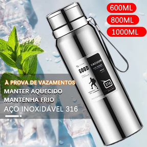 Garrafa térmica a vácuo 800/1000ml três capacidade três cores de aço inoxidável dupla