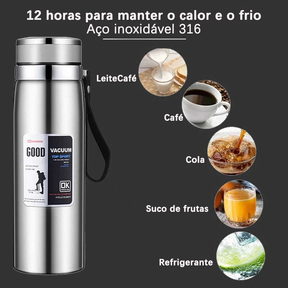 Garrafa térmica a vácuo 800/1000ml três capacidade três cores de aço inoxidável dupla