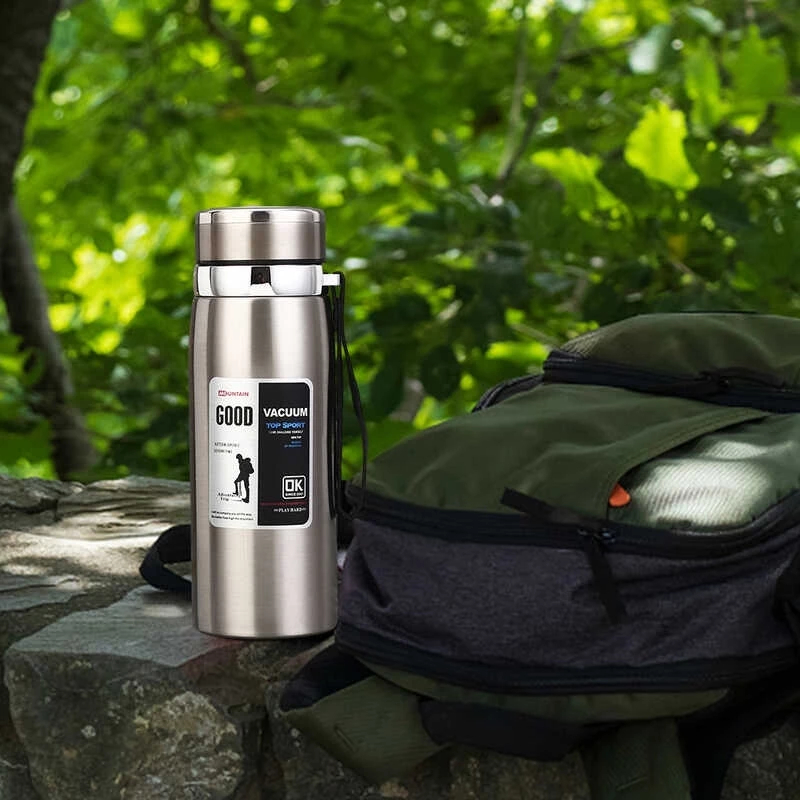 Garrafa térmica a vácuo 800/1000ml três capacidade três cores de aço inoxidável dupla