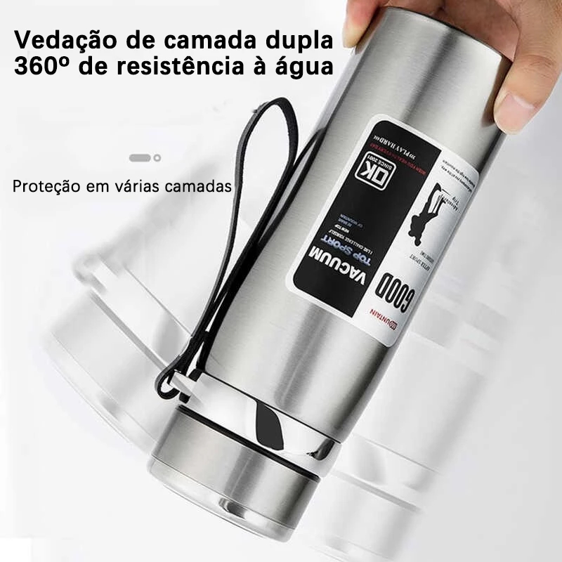 Garrafa térmica a vácuo 800/1000ml três capacidade três cores de aço inoxidável dupla