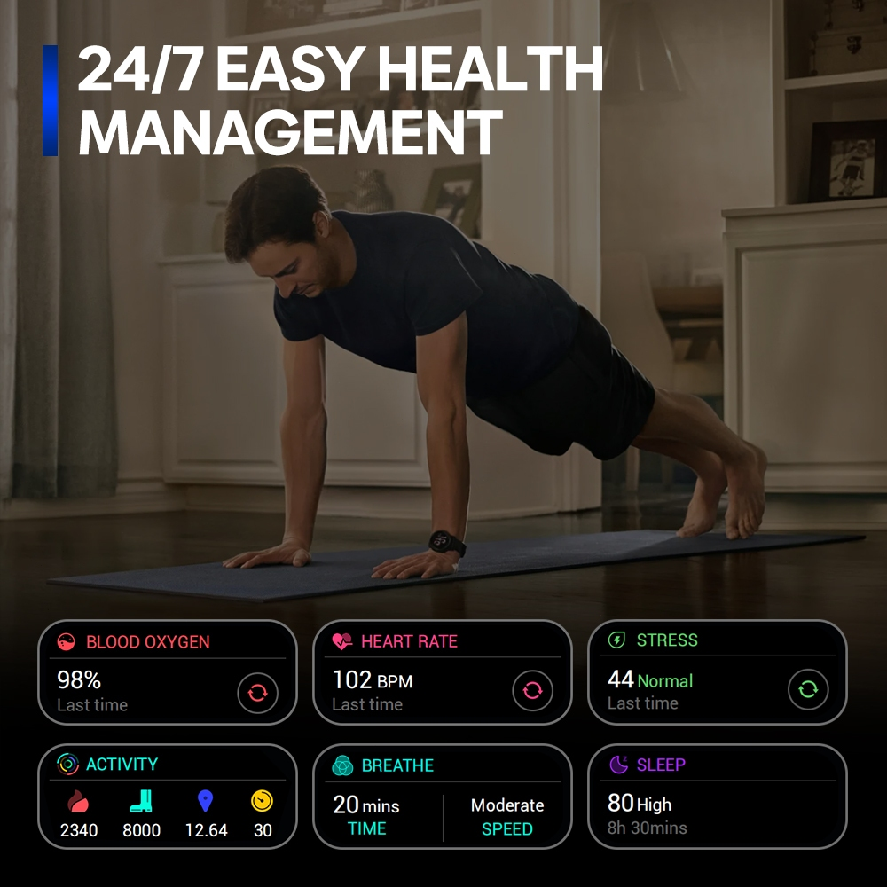 Zeblaze Stratos 3 PRO Smartwatch AMOLED 1.43" Corrida Relógio Inteligente GPS 18 dias de espera