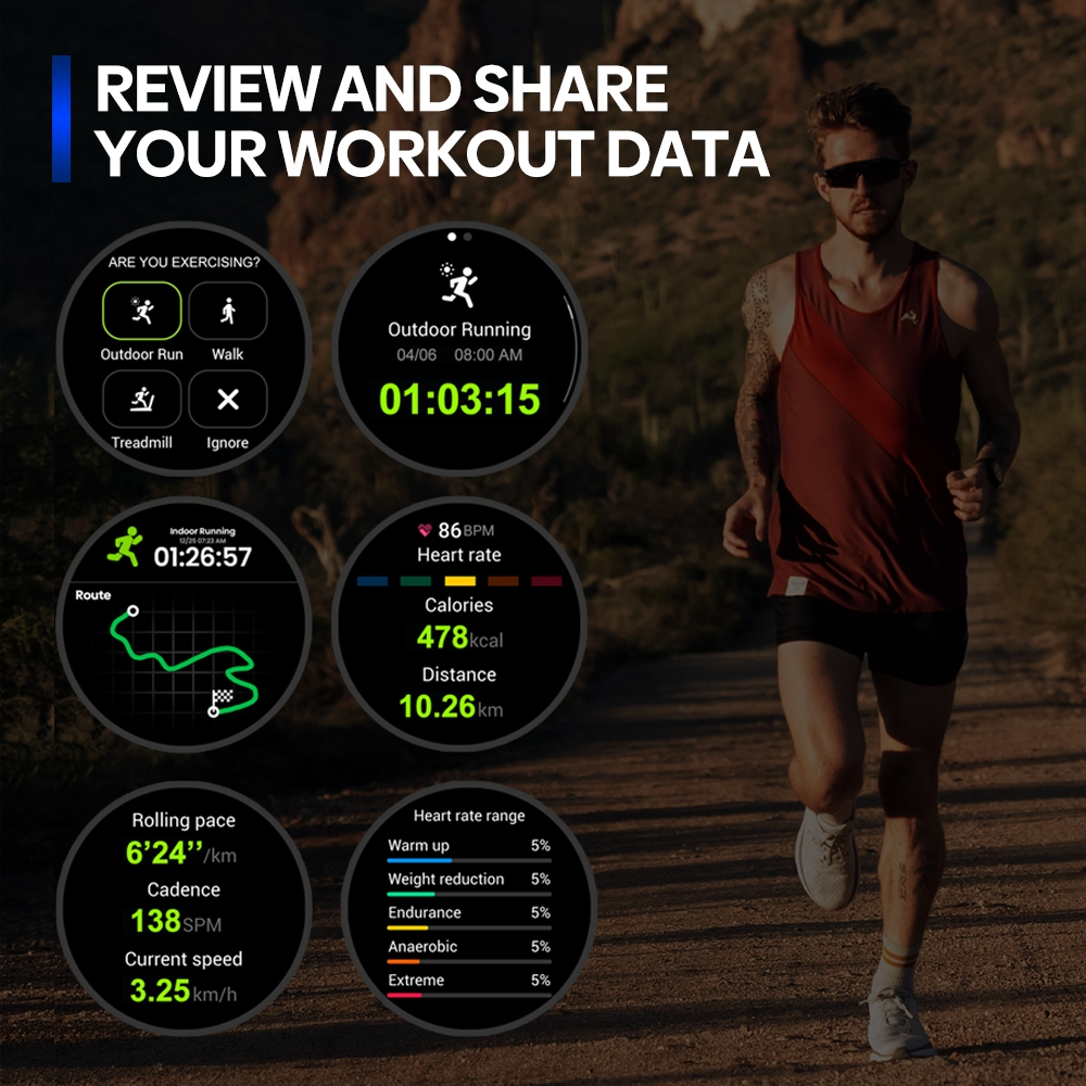 Zeblaze Stratos 3 PRO Smartwatch AMOLED 1.43" Corrida Relógio Inteligente GPS 18 dias de espera