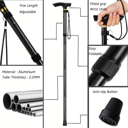 Bastão Caminhada Trekking Bengala Trilha Retrátil Alumínio