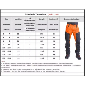 Calça cargo masculina plus size casual com vários bolsos