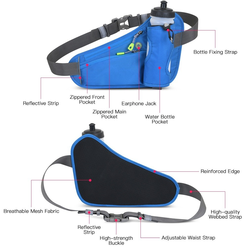 Pochete Esportiva Corrida Telefone Móvel Com Porta Garrafas De Água Para Caminhadas Ciclismo
