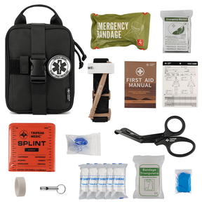 Kit Tático Preto 12 em 1 | IFAK Individual | APH | Ideal para Outdoor e Emergências