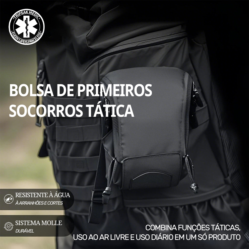 Kit Tático Preto 12 em 1 | IFAK Individual | APH | Ideal para Outdoor e Emergências