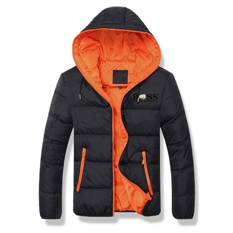 Elegante Algodão Novo Inverno casual Jaqueta Masculina Com Capuz E Zíper Quente Rua Casaco