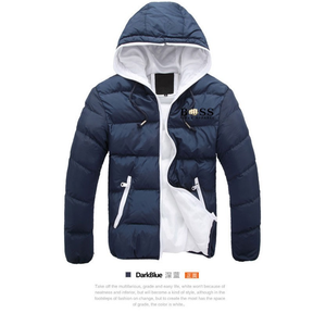 Elegante Algodão Novo Inverno casual Jaqueta Masculina Com Capuz E Zíper Quente Rua Casaco