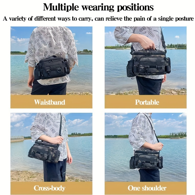Mochila Para Isca De Pesca, Bolsas Impermeáveis Equipamento Crossbody Compactas De Ombro