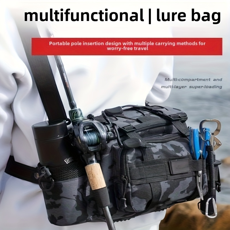 Mochila Para Isca De Pesca, Bolsas Impermeáveis Equipamento Crossbody Compactas De Ombro
