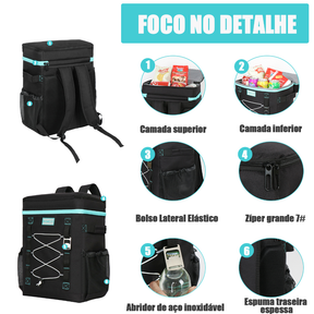 INSMEER Mochila Térmica 30 L para 50 Latas Caixa Térmica Grande Isotérmica Bolsa para Praia Ar livre