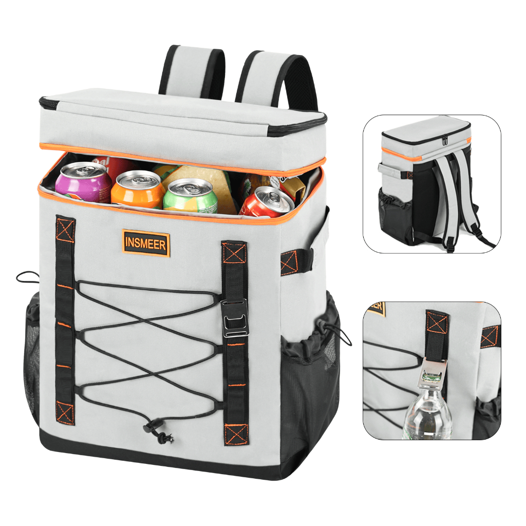 INSMEER Mochila Térmica 30 L para 50 Latas Caixa Térmica Grande Isotérmica Bolsa para Praia Ar livre