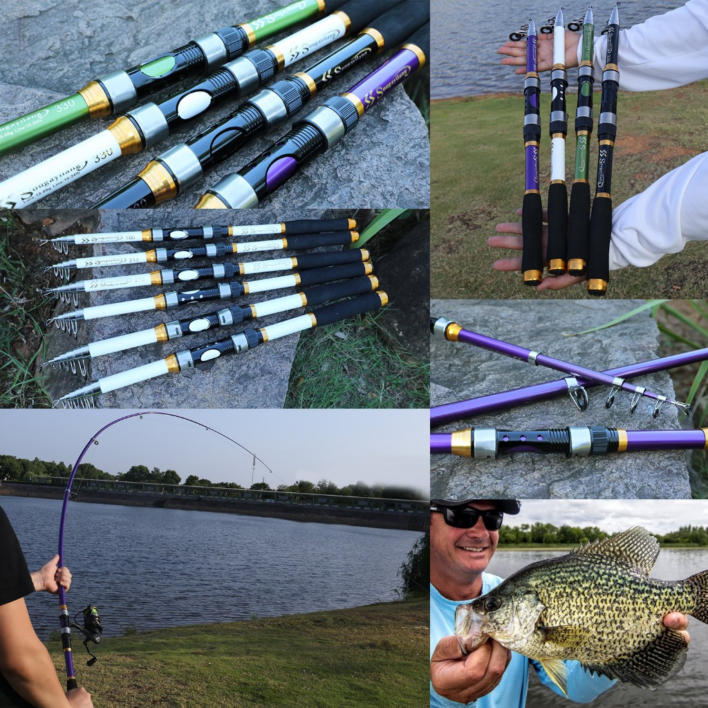 Sougayilang Vara De Pesca Telescópica Portátil , 4 Cores , 1.8m-3.0m , Equipamento Ao Ar Livre , De Carpa , Fibra De Car