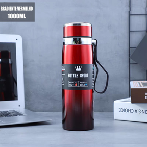 Garrafa térmica a vácuo 800/1000ml três capacidade três cores de aço inoxidável dupla