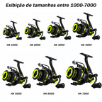 Carretel De Pesca 90Kg 5.2 : 1 Giratório 1000-7000 Com Cabo EVA Escuro fruta verde