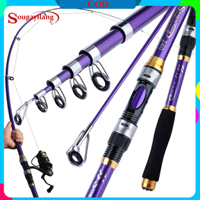 Sougayilang Vara De Pesca Telescópica Portátil , 4 Cores , 1.8m-3.0m , Equipamento Ao Ar Livre , De Carpa , Fibra De Car
