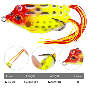 Kit 12 Iscas Artificial Sapo Frog Anti Enrosco ca De Pesca De Sapo Biônico Especiais Para Baixo E Água Doce